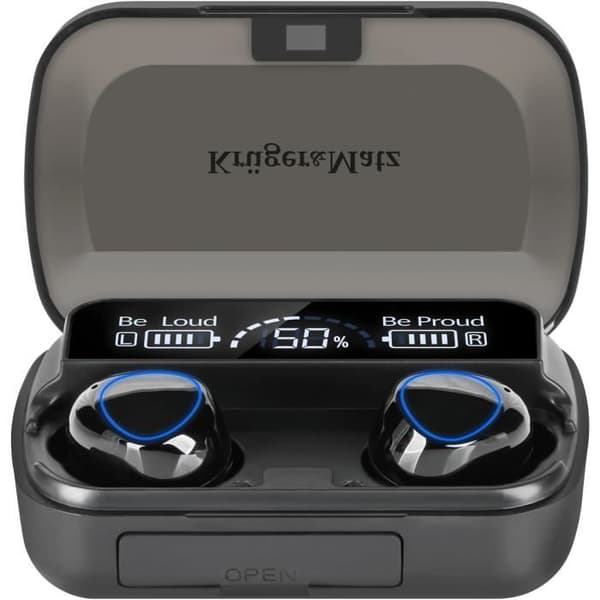 KrugerMatz trådlösa hörlurar M10 hörlurar med laddningsfodral skydd IPX4 Bluetooth 5.3 KMPM10