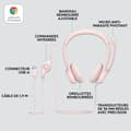 Miniatyrbild 6 av 6: Hörlurar - Kabelansluten - Logitech - H390 - Stereo, Integrerad mikrofon, Brusreducering - Rosa