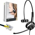 Miniatyrbild 1 av 4: Trådat headset GEQUDIO WA9003 kompatibelt med telefoner GX3 GX5 Mitel Aastra Fanvil PolyPolycom och Gigaset med RJ-kontakt.