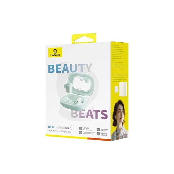 Baseus AirNora 3 Headset True Wireless Stereo (TWS) In-ear-samtal/musik Bluetooth Grön