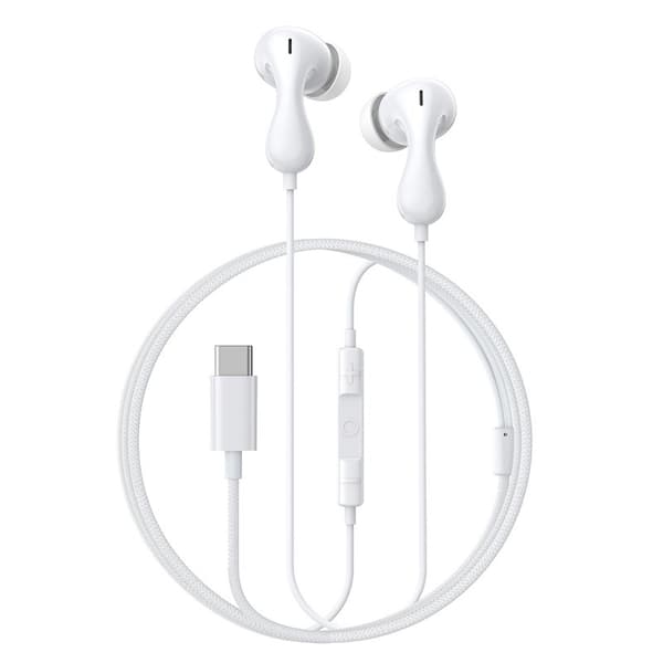 Baseus Encok CZ20 -kuulokkeet langalliset korvapuhelut/musiikki USB Type-C valkoinen