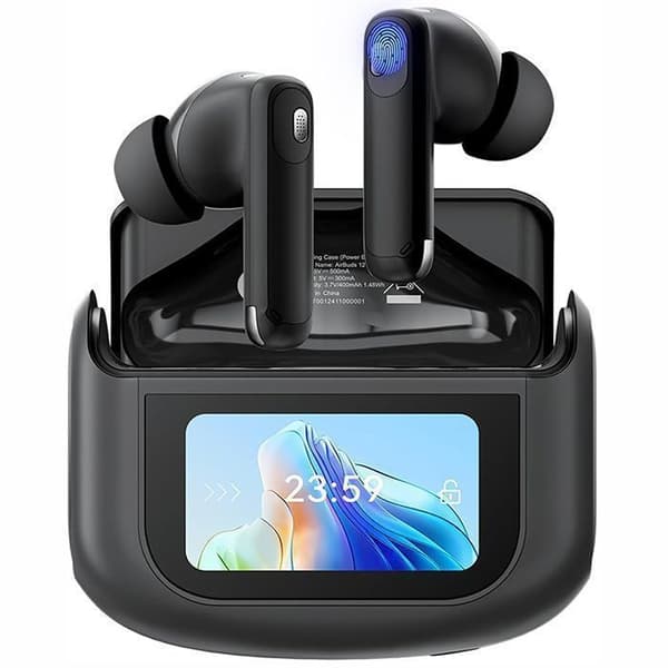 Buller Anti-Buller ANC/ENC, Blackview AirBuds 12 Trådlösa Bluetooth Hörlurar, LED Touchskärm 400mAh ANC&amp;ENC IPX7 vattentålig - Svart