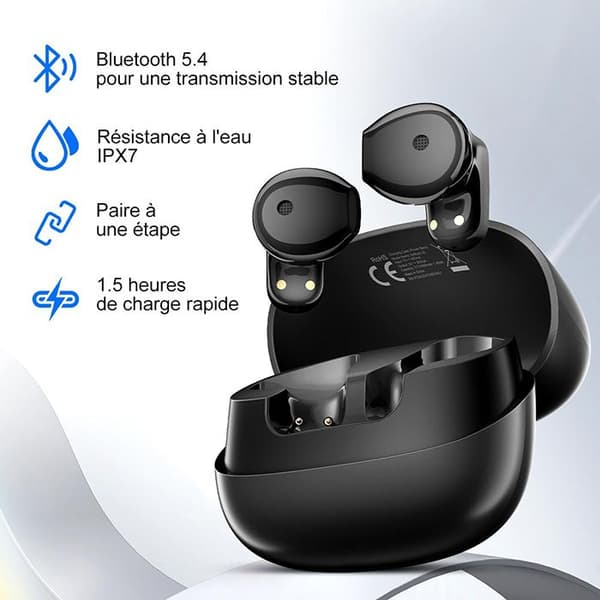 Trådlösa hörlurar Blackview AirBuds 20, Bluetooth-hörlurar med brusreducering DNS 400 mAh IPX4 vattentåliga - Svart