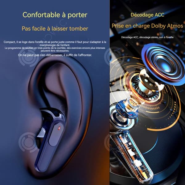INN Trådlösa bluetooth-hörlurar bluetooth 5.1 stereo med LED-lampa sporthörlurar in-ear gaming-headset