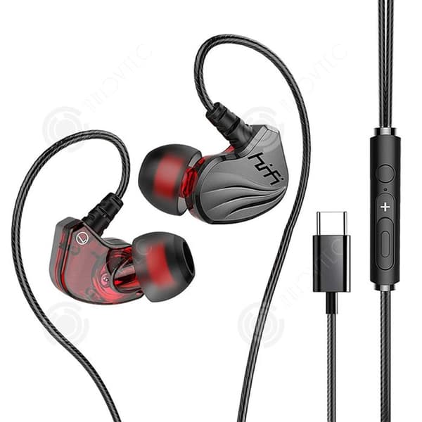 INN Trådbundna typ C hörlurar gaminghörlurar med öronkrok och 6D surround-bass, kompatibla med flera enheter