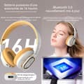 Miniatyrbild 3 av 4: Bullerdämpande hörlurar för vuxna 400mah typ-c 3 ljudlägen bluetooth 5,0 10-15m 9D surroundljud hopfällbara trådlösa bluetooth-hörlurar