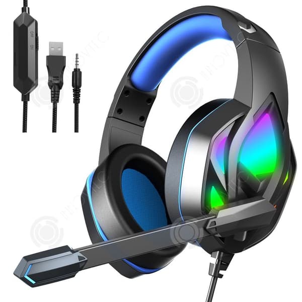 INN Bluetooth-hörlurar 2m portabelt spelhörlurar med rak kontakt och lång batteritid högkvalitativt surroundljud
