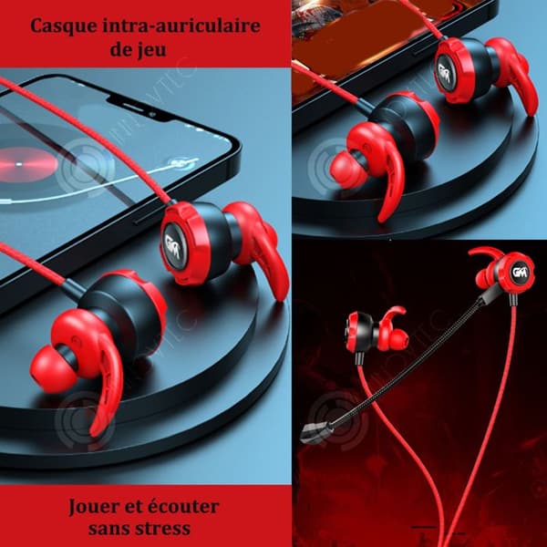 INN Hörlurar med kabel 3,5mm in-ear hörlurar för spel hörlurar med kabel med kraftfull bas och mikrofon ljud