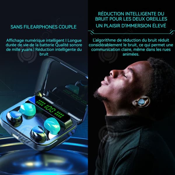 INN trådlösa Bluetooth-hörlurar Fyra par fashionabla högkvalitativa sportvattentäta hörlurar Touch Digital Display