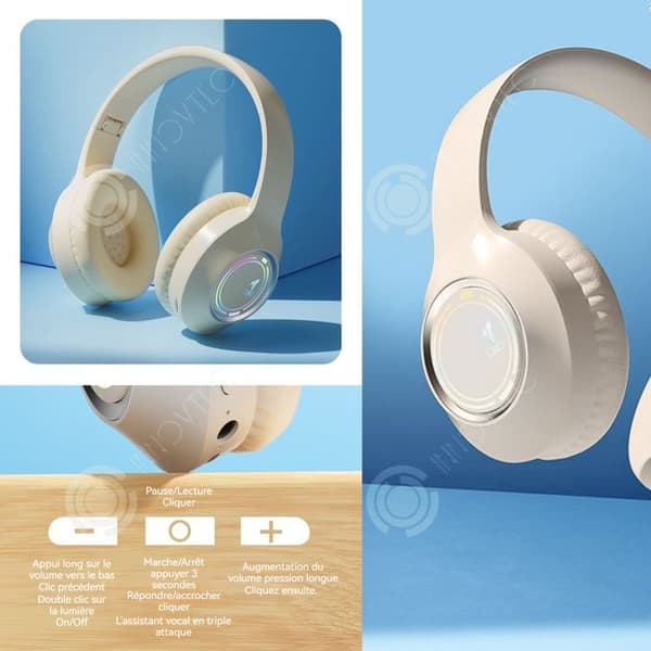 INN Huvudmonterat trådlöst bluetooth-headset 5.2 trådlöst bluetooth-headset hopfällbart bluetooth-headset med aktiv reduktionsfunktion