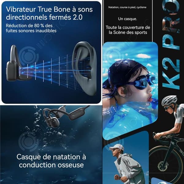 INN Bluetooth hörlurar sport benledning trådlös sim ipx8 vattentät med mikrofon brusreducering hänger runt halsen
