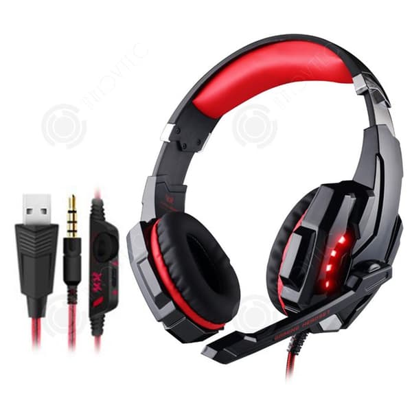 INN Trådbundet Spelheadset med Röstisolering Microfon för Xbox PS4 PC Laptop LED-ljus Surround-bass