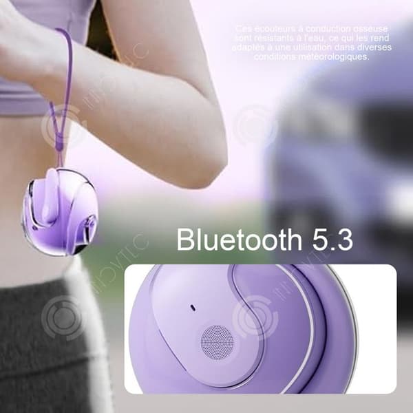 INN Bone Conduction-hörlurar 300 mah Bluetooth 5.3 Hängande typ i örat Trådlösa Bluetooth-hörlurar för löpning och cykling