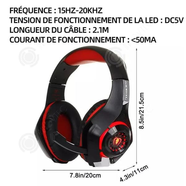 INN Gamingheadset 15hz-20khz lätt och bekvämt speltillbehör trådbundet gamingheadset med mikrofon kompatibelt med flera plattformar