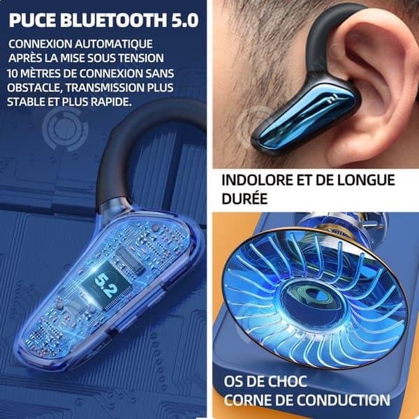 INN Bone Conduction Headphones 5.0 Bluetooth 8 timmars uppspelning Tid Bone Conduction Sporthörlurar igång