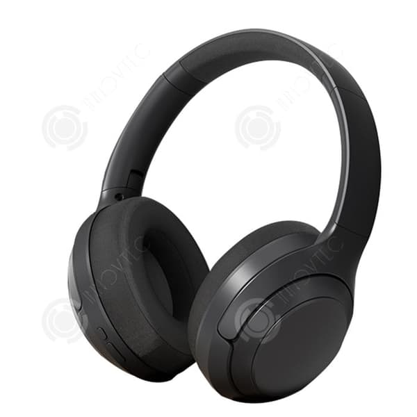 INN Bluetooth Headset V5.3 Extra lång batteritid 12 timmar 40 mm Högtalare Surroundljud Gratis växling Trådlöst/trådbundet Svart