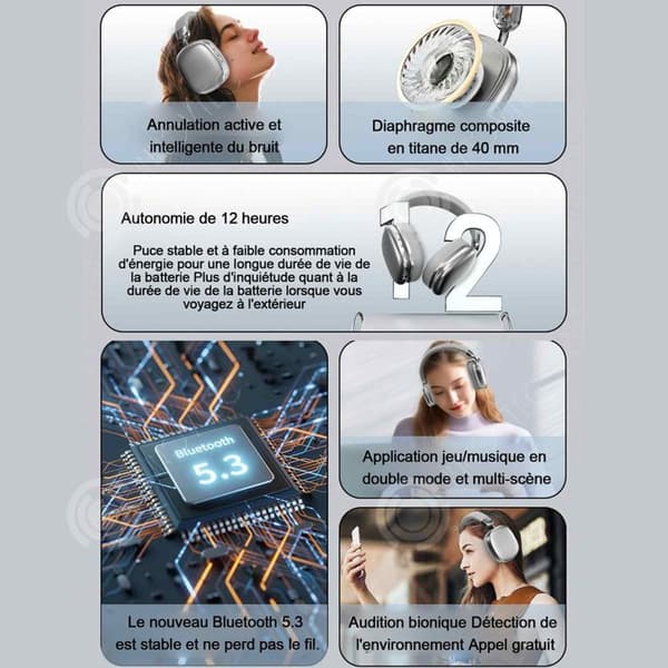 INN V5.3 Bluetooth-headset ljudkvaliteten är häpnadsväckande ren intelligent brusreducering ergonomisk design silver