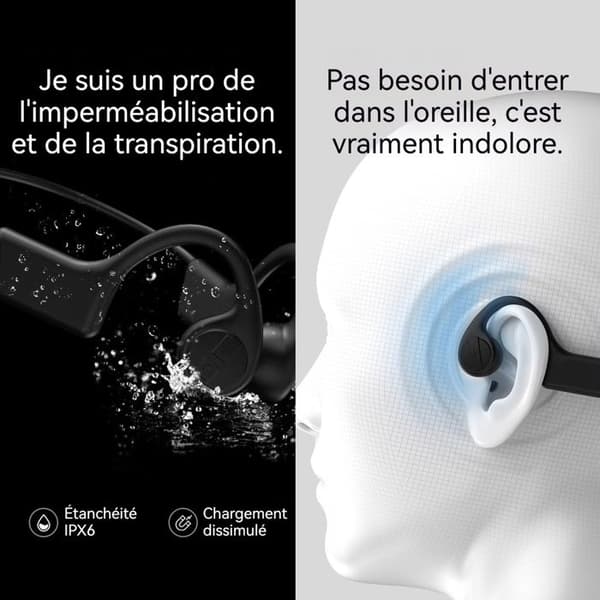INN Bone Conduction Headphones 5.0 Bluetooth 8 timmars uppspelning Tid Bone Conduction Sporthörlurar igång
