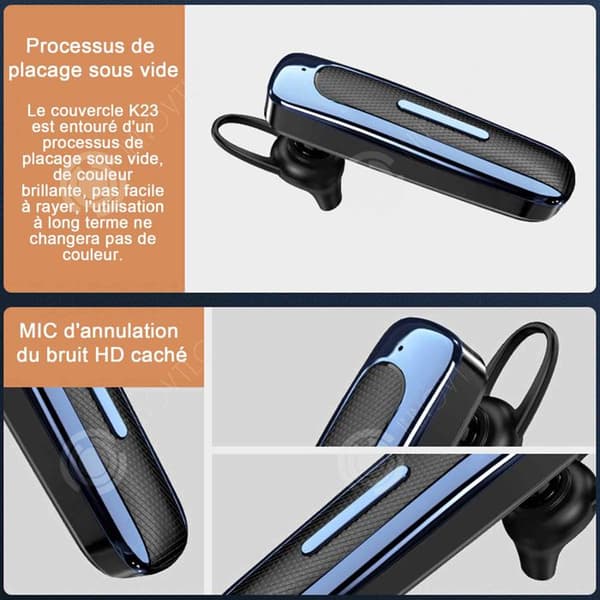 INN Trådlösa Bluetooth-hörlurar 230 mah Bluetooth 5.3 Ear Clip Digital pekskärm Fingeravtryck brusreducering