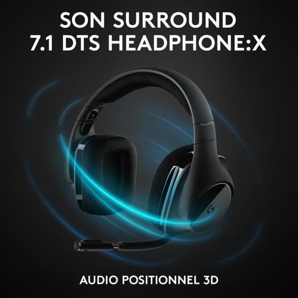 LOGITECH G - G533 Trådlöst PC Gaming Headset - Svart