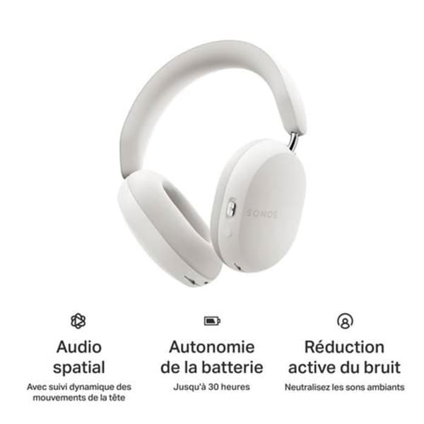 Trådlös headset - Sonos - Ace - Aktiv brusreducering - Bluetooth - Vit