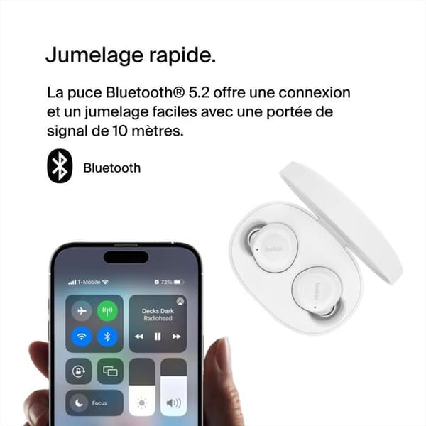 Trådlösa hörlurar - BELKIN - SOUNDFORM BOLT - In-ear - Bluetooth 5.2 - 28 timmars batteritid