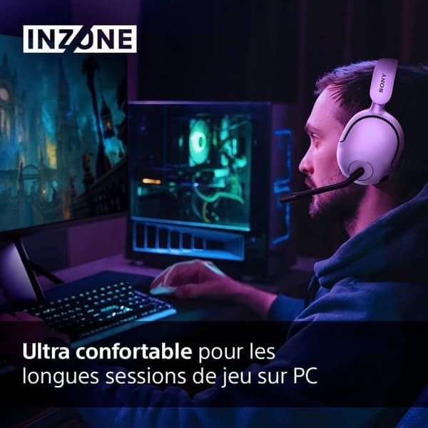 Sony INZONE Wireless H5 Gaming Headset - 360 Spatial Sound för PC/PS5 - Vit-PC-tillbehör