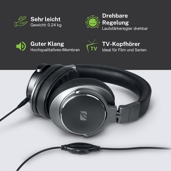 Hörlurar - MUSE - M275CTV - Aktiv brusreducering - Ljudisolering - NFC