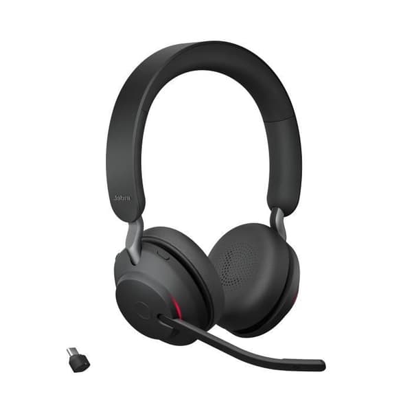 Trådlösa hörlurar - JABRA - Evolve2 65 - USB-C - Stereo - Aktiv brusreducering