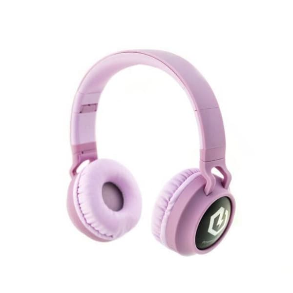 PowerLocus Buddy Hörlurar trådlösa Supra aural för Barn - Bluetooth, Micro SD, LED-lampor - Rosa