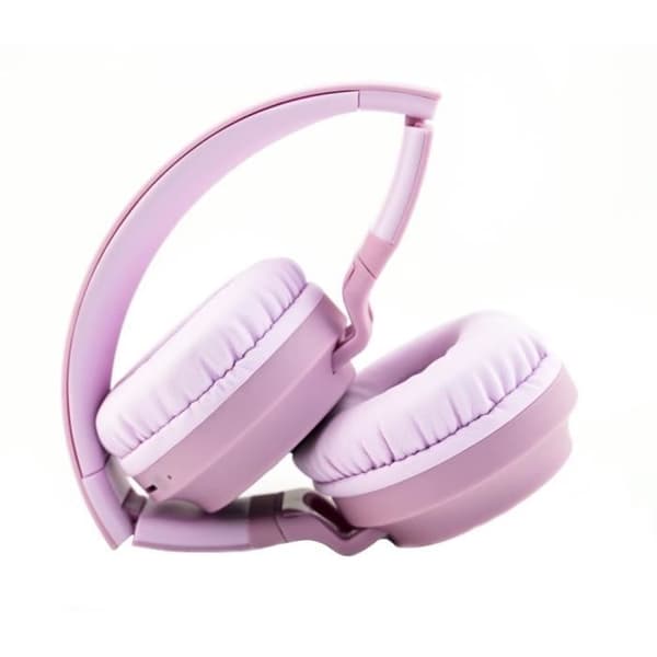 PowerLocus Buddy Hörlurar trådlösa Supra aural för Barn - Bluetooth, Micro SD, LED-lampor - Rosa