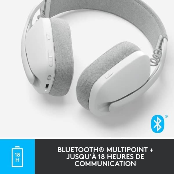 Logitech Zone Vibe 100 PC Headset Lättvikts trådlöst headset med brusreducerande mikrofon - vit