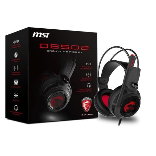 MSI DS502 Gaming Headset - 7.1 Surround Sound - Bakgrundsbelyst - Cmedia Xear Technology