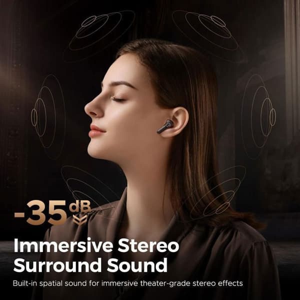 Trådlösa hörlurar - Soundpeats - T3 Pro - Bluetooth 5.4 - 28 timmars batteri - IPX4 vattentålig