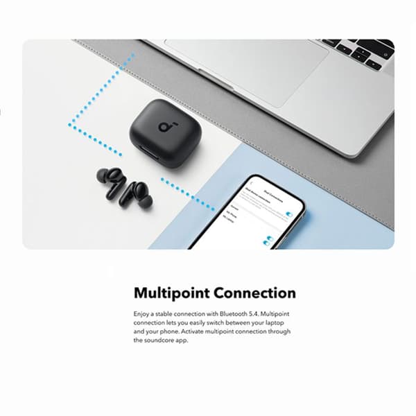 SoundCore P30i (A3959331) TWS trådlösa hörsnäckor, brusreducering, Bluetooth 5.4, pekkontroll, IP54 Anker Blue