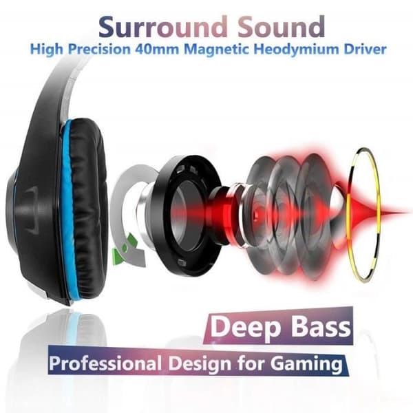 Beexcellent GM-1 PS4 Gaming Headset - Basstereoljud med LED-spellampa - Ultralätt och ergonomisk design