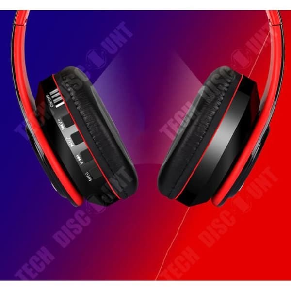 TD® Kuiyin KY-b7 nya 5.0 riktiga färger sportkort huvudmonterad radio hopfällbar stereo trådlöst bluetooth headset rött