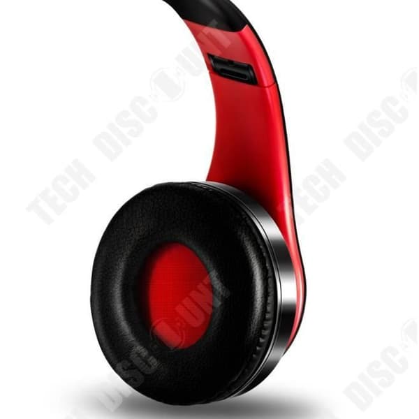 TD® Kuiyin KY-b7 nya 5.0 riktiga färger sportkort huvudmonterad radio hopfällbar stereo trådlöst bluetooth headset rött