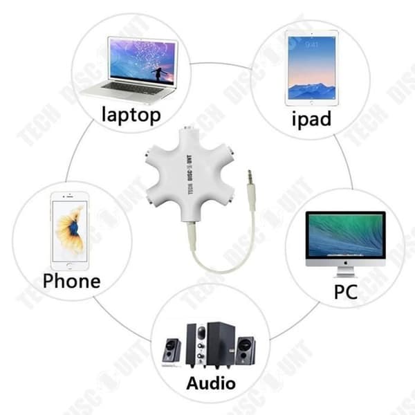 Audio Splitter-TD®-Vita hörlurar-Multi-kompatibilitet-Stöd för flera enhetsanslutningar