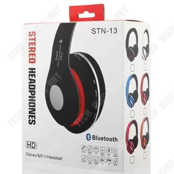 TD® 4 IN 1 Multifunktion Trådlösa Bluetooth-hörlurar Stereohörlurar Sportmusik Radio MP3-insats Micro SD-TF-FM-kort -Svart