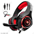Miniatyrbild 3 av 4: Röd Gaming Headset TD® Gaming Headset med mikrofon för PC och bärbar dator - LED Luminous Black and Red Comfortable