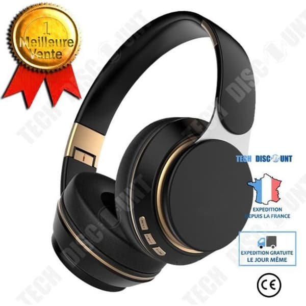 TD® Bluetooth-hörlurar Trådlöst headset Bluetooth-headset Subwoofer Stereokort Sportdatorheadset Fällbart infällbart headset