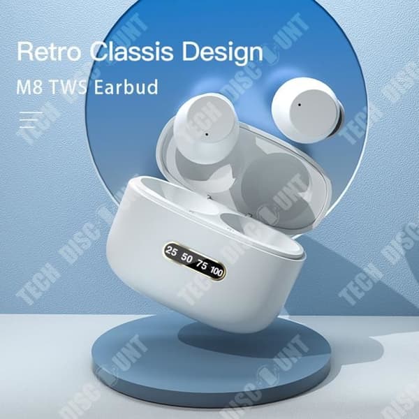 TD® trådlösa bluetooth-hörlurar 5.0 tws digital display brusreducering rörelse touch stereo lång batteritid