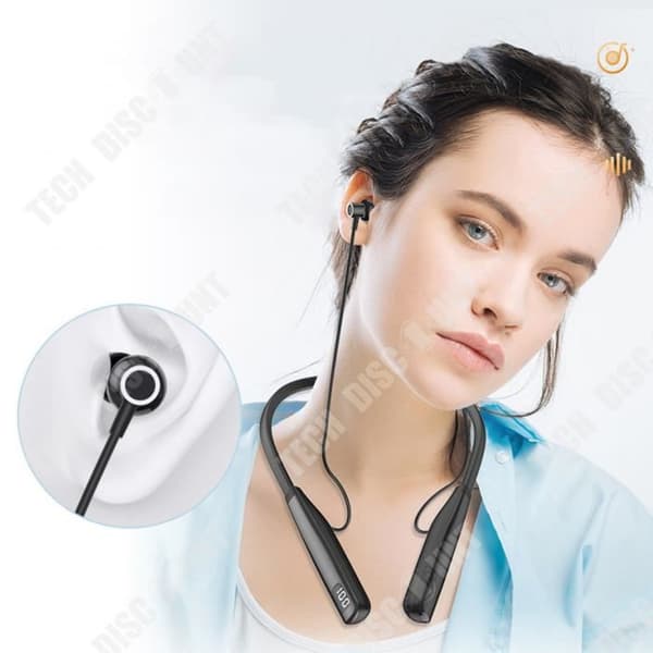 TD® White In-ear Bluetooth-hörlurar Hängande hals Sport Trådlös Lång Standby Brusreducering