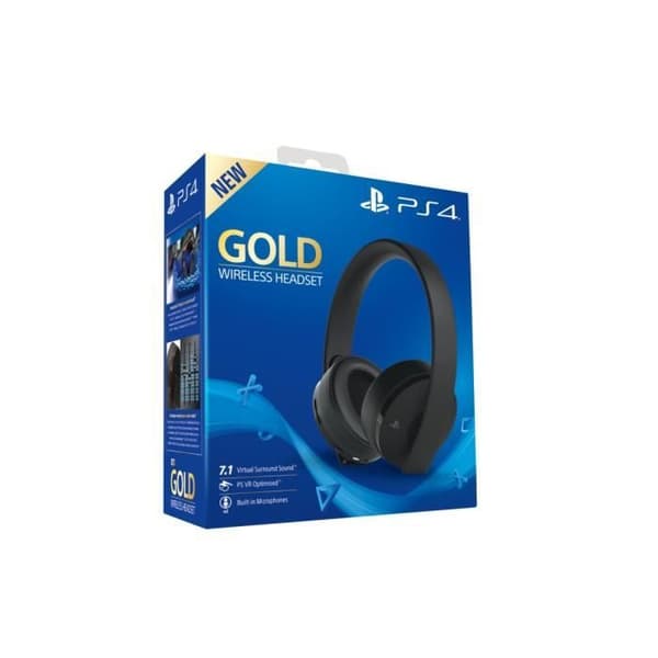 Gold Black Wireless Headset - Sony Virtual Surround Sound 7.1 för PS4 - PSVR optimerad - PlayStation Official- USED