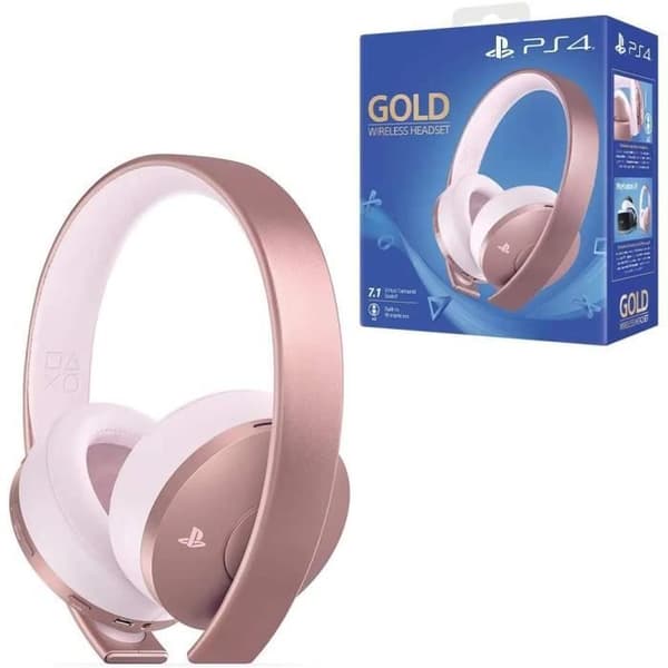 Trådlös headset-mikrofon - PlayStation - PS4 - 3D-ljud - Guldutgåva - Roséguld- USED