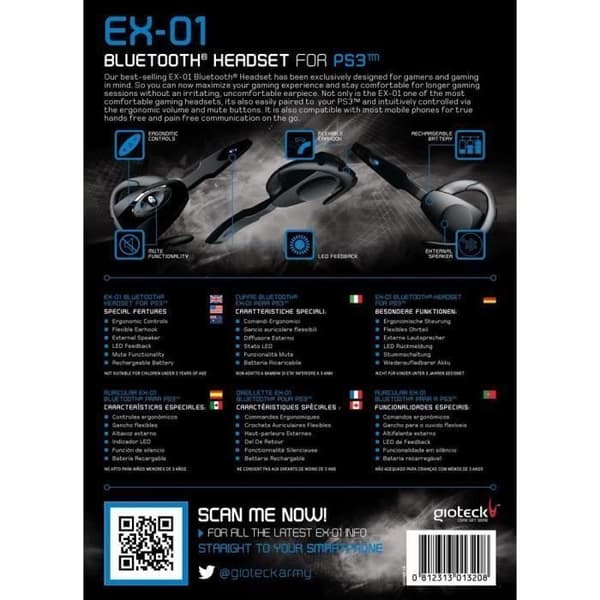 Bluetooth-headset för PS3 - Bekvämt och praktiskt - Extern högtalare - Ergonomiska kontroller- USED