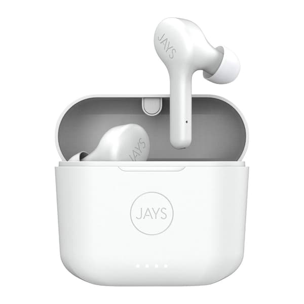 Jay's f-Five True Wireless In-ear -kuulokkeet - Bluetooth 5.0 - 18 h soittoaika - IPX-sertifioitu - valkoinen