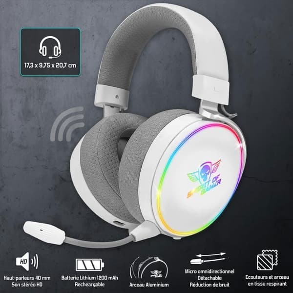 Gaming Headset - Spirit of Gamer - XPERT H1700 - Trådlös - RGB - Stereo 2.0