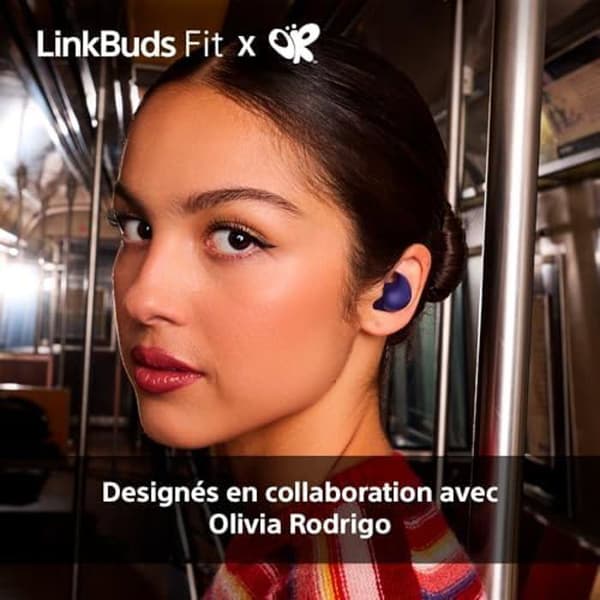 Sony LinkBuds Fit x Olivia Rodrigo-Trådlösa Bluetooth-hörlurar med brusreducering-Komfortabla, IPX4, Hi-Res Ljud, Ambient-läge